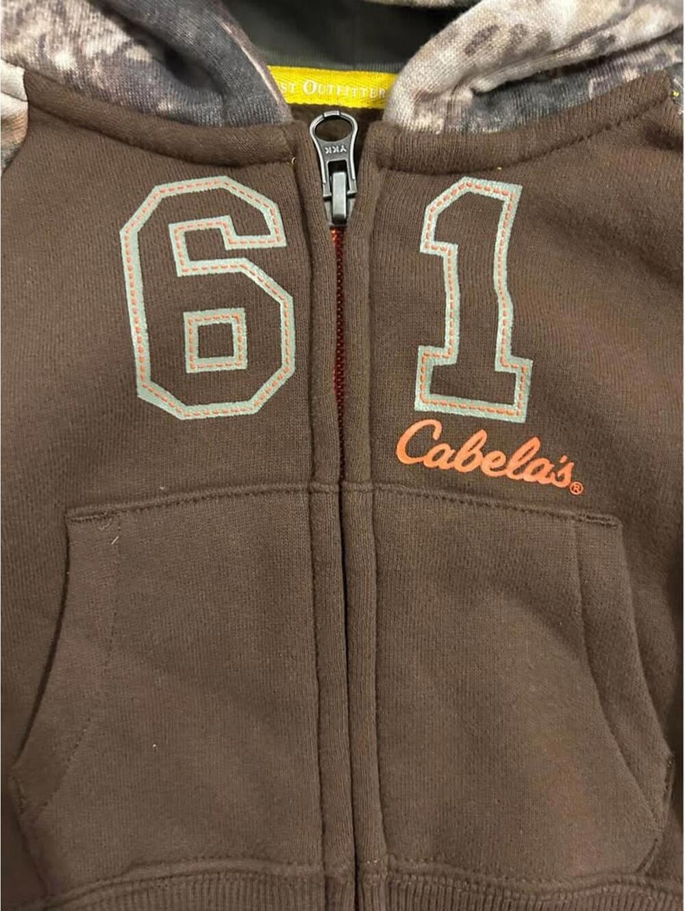 Boys cabelas zip up hoodie 0-3 months